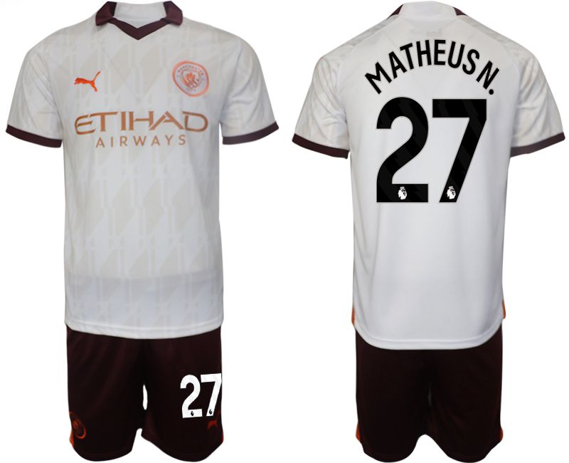 Men 2023-2024 Club Manchester City away white #27 Soccer Jersey